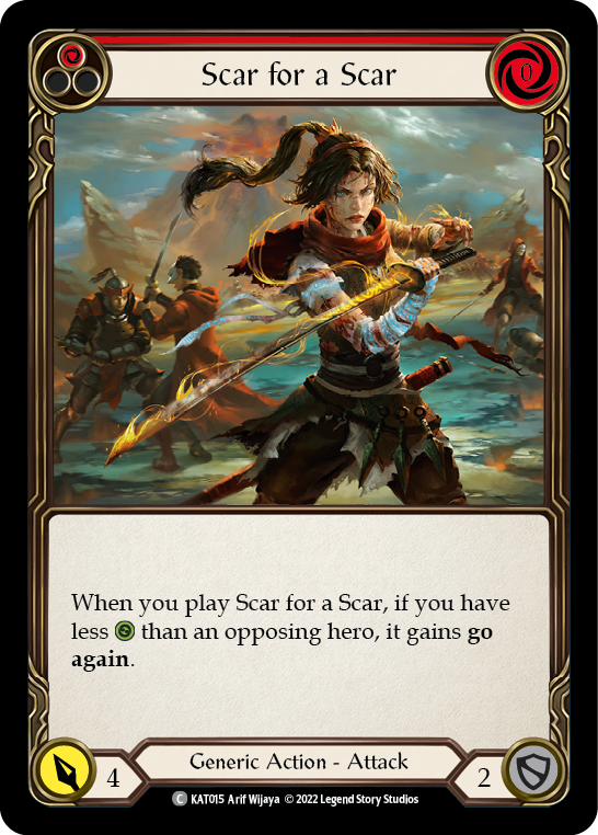 Flesh and Blood TCG | Scar for a Scar (Red) [KAT015] (Outsiders Katsu Blitz Deck) | The Nerd Merchant