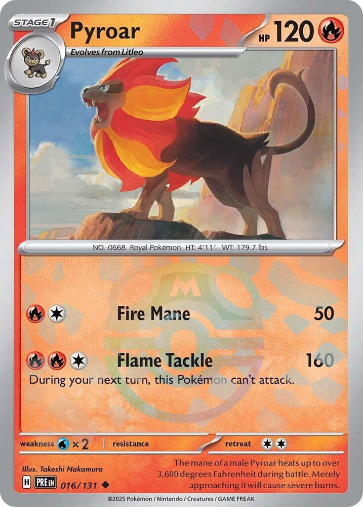 Pokemon | Pyroar (016/131) (Master Ball Pattern) [Scarlet & Violet: Prismatic Evolutions] | The Nerd Merchant