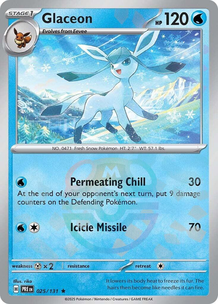 Pokemon | Glaceon (025/131) (Master Ball Pattern) [Scarlet & Violet: Prismatic Evolutions] | The Nerd Merchant
