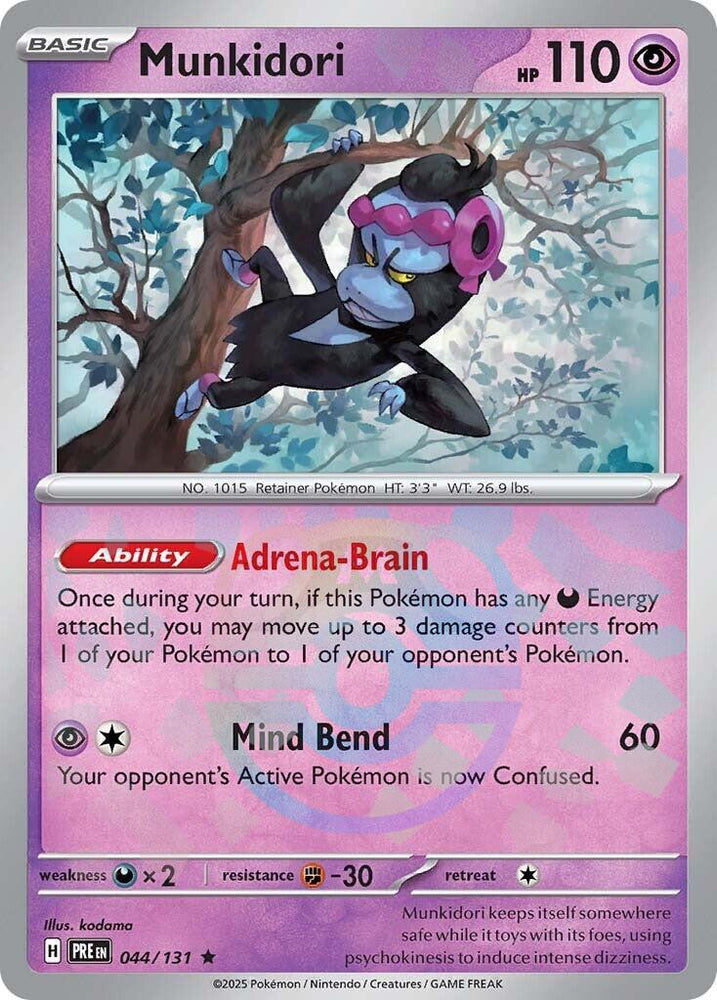 Pokemon | Munkidori (044/131) (Master Ball Pattern) [Scarlet & Violet: Prismatic Evolutions] | The Nerd Merchant