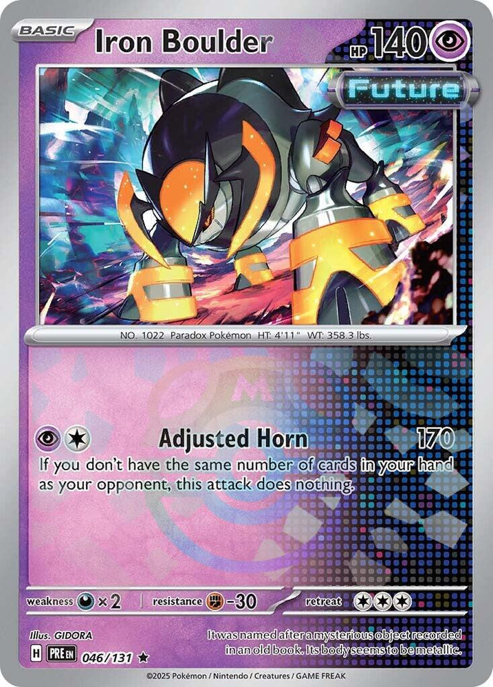 Pokemon | Iron Boulder (046/131) (Master Ball Pattern) [Scarlet & Violet: Prismatic Evolutions] | The Nerd Merchant