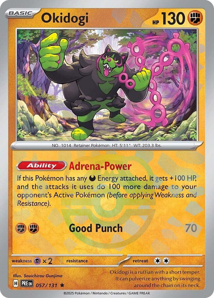 Pokemon | Okidogi (057/131) (Master Ball Pattern) [Scarlet & Violet: Prismatic Evolutions] | The Nerd Merchant