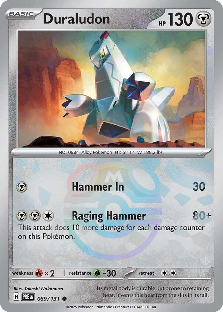 Pokemon | Duraludon (069/131) (Master Ball Pattern) [Scarlet & Violet: Prismatic Evolutions] | The Nerd Merchant
