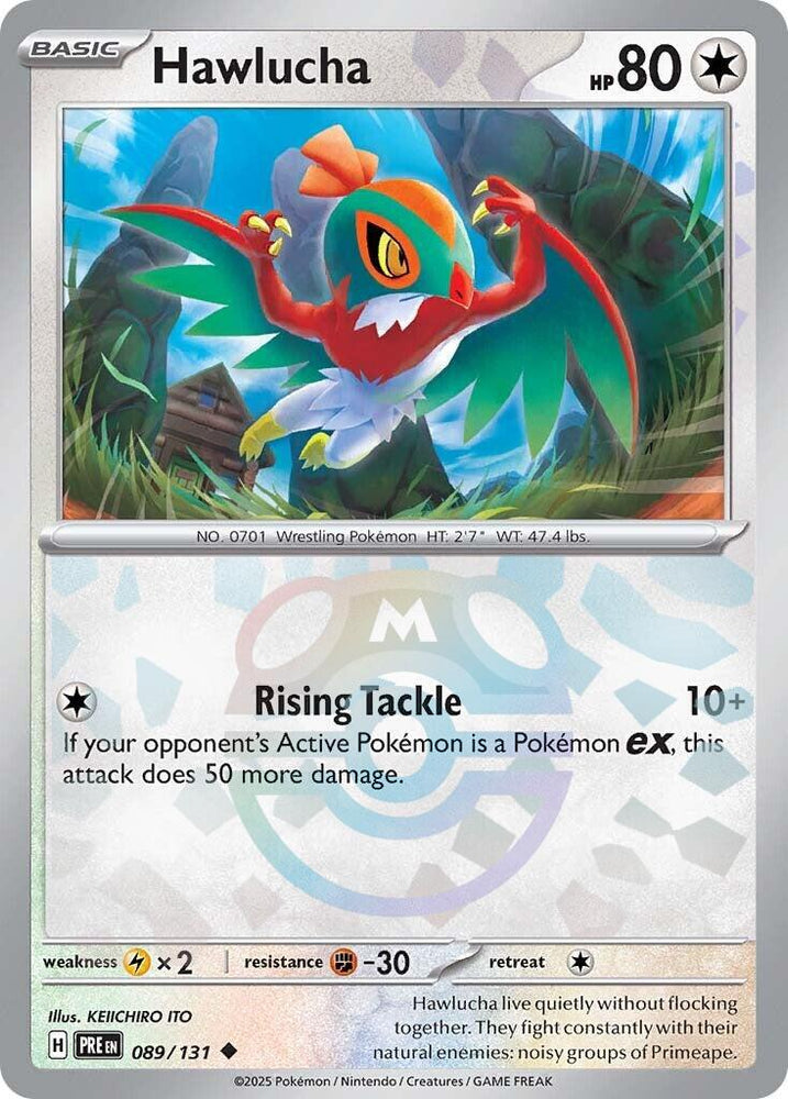 Pokemon | Hawlucha (089/131) (Master Ball Pattern) [Scarlet & Violet: Prismatic Evolutions] | The Nerd Merchant