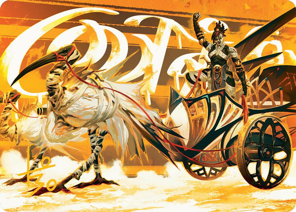 Magic | Skyseer's Chariot Art Card (Gold-Stamped Signature) [Aetherdrift Art Series] | The Nerd Merchant