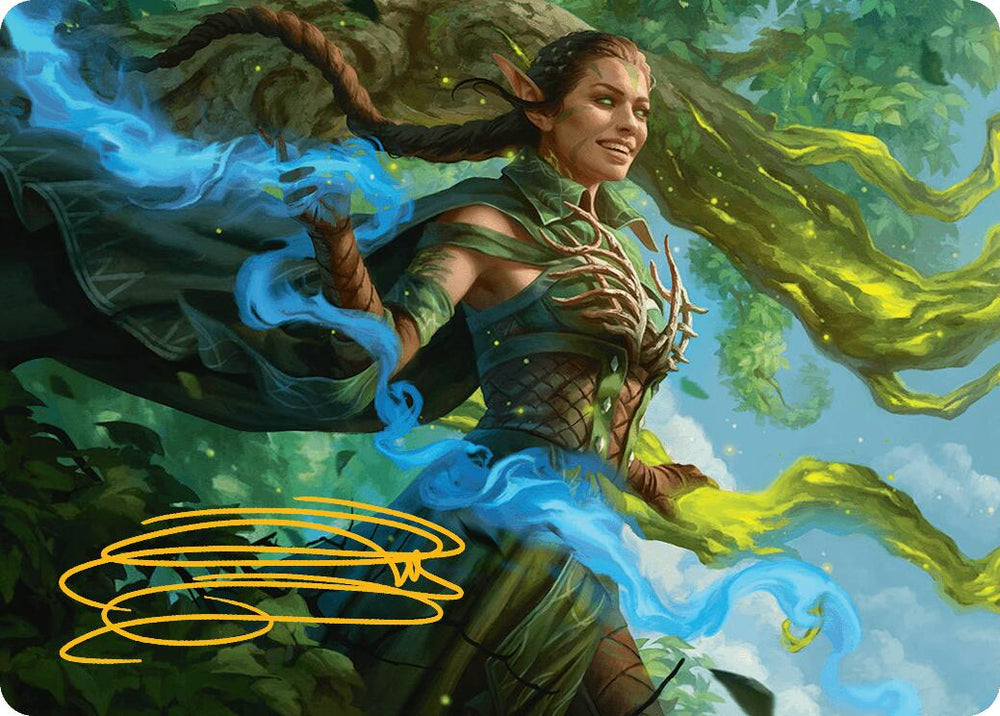 Magic | Nissa, Worldsoul Speaker Art Card (Gold-Stamped Signature) [Aetherdrift Art Series] | The Nerd Merchant