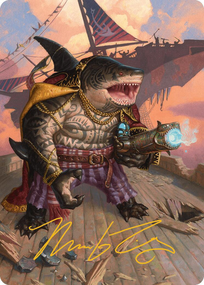 Magic | Captain Howler, Sea Scourge Art Card (4/54) (Gold-Stamped Signature) [Aetherdrift Art Series] | The Nerd Merchant