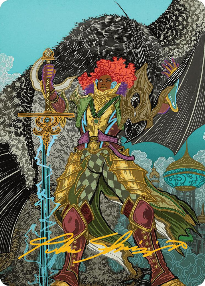 Magic | Caradora, Heart of Alacria Art Card (3/54) (Gold-Stamped Signature) [Aetherdrift Art Series] | The Nerd Merchant