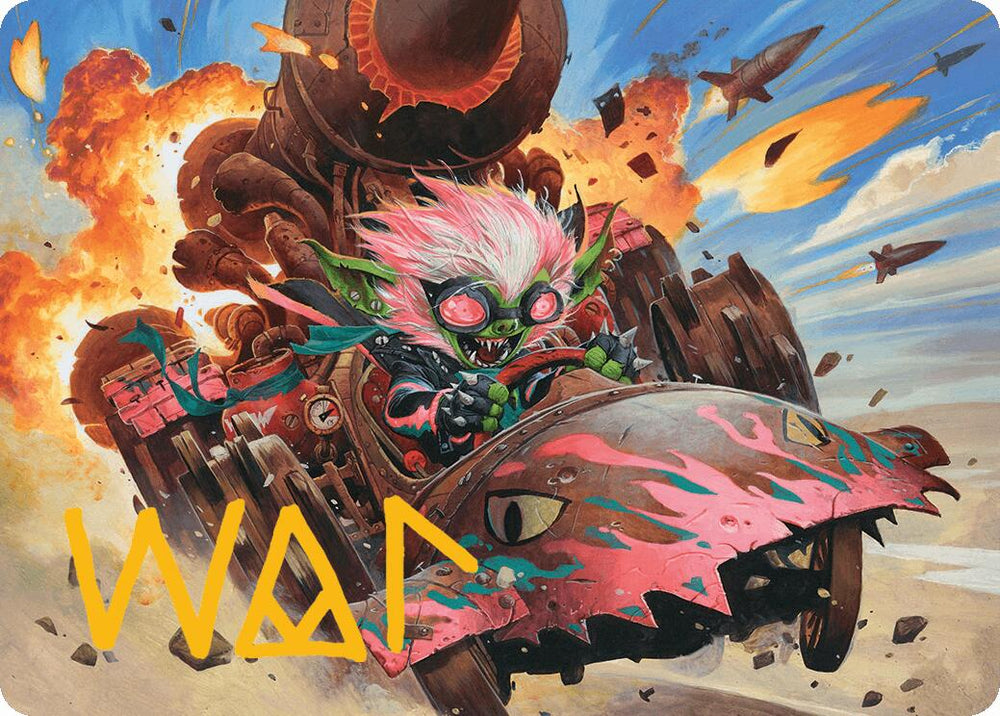 Magic | Redshift, Rocketeer Chief Art Card (Gold-Stamped Signature) [Aetherdrift Art Series] | The Nerd Merchant