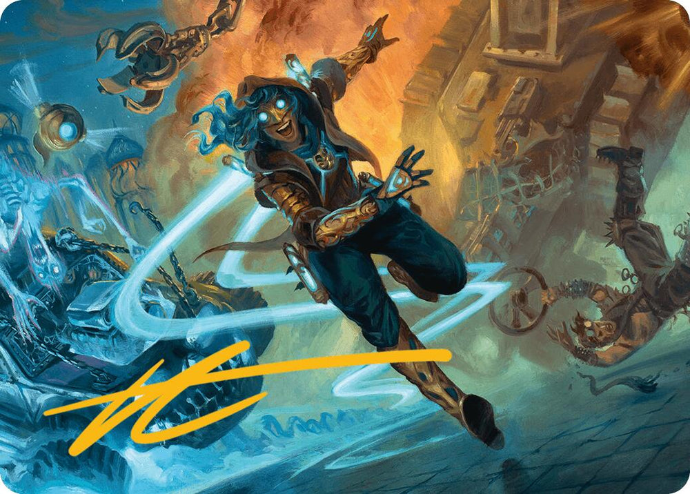 Magic | Sita Varma, Masked Racer Art Card (Gold-Stamped Signature) [Aetherdrift Art Series] | The Nerd Merchant