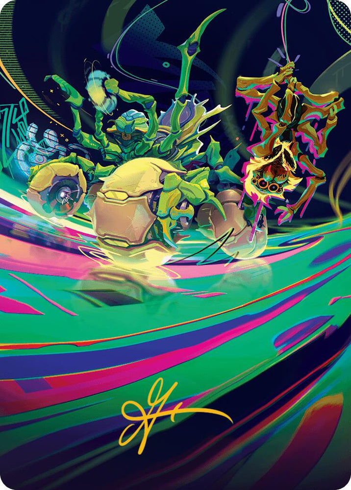 Magic | Thundering Broodwagon Art Card (Gold-Stamped Signature) [Aetherdrift Art Series] | The Nerd Merchant