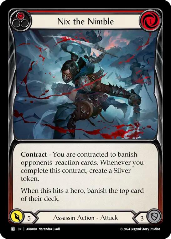 Flesh and Blood TCG | Nix the Nimble (Red) [ARK010] (The Hunted Arakni Blitz Deck) | The Nerd Merchant
