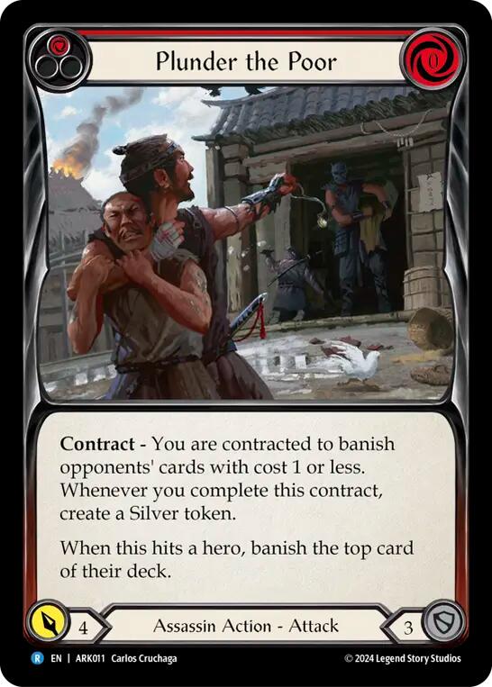 Flesh and Blood TCG | Plunder the Poor (Red) [ARK011] (The Hunted Arakni Blitz Deck) | The Nerd Merchant