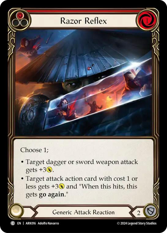 Flesh and Blood TCG | Razor Reflex (Red) [ARK016] (The Hunted Arakni Blitz Deck) | The Nerd Merchant