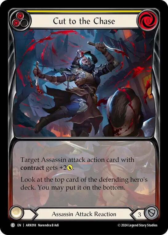 Flesh and Blood TCG | Cut to the Chase (Yellow) (Extended Art) [ARK018] (The Hunted Arakni Blitz Deck) | The Nerd Merchant