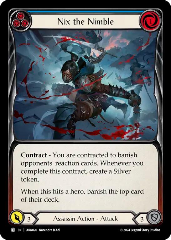 Flesh and Blood TCG | Nix the Nimble (Blue) [ARK020] (The Hunted Arakni Blitz Deck) | The Nerd Merchant