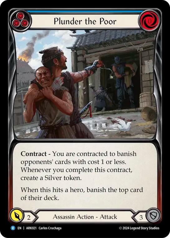 Flesh and Blood TCG | Plunder the Poor (Blue) [ARK021] (The Hunted Arakni Blitz Deck) | The Nerd Merchant