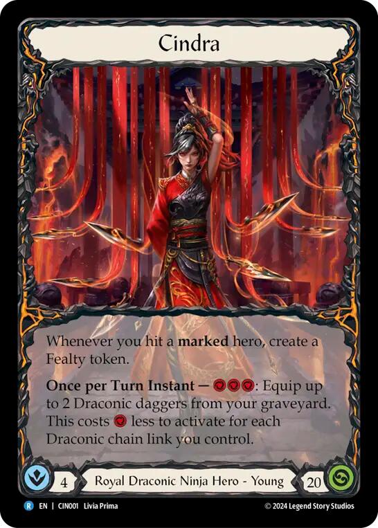 Flesh and Blood TCG | Cindra [CIN001] (The Hunted Cindra Blitz Deck)  Rainbow Foil | The Nerd Merchant