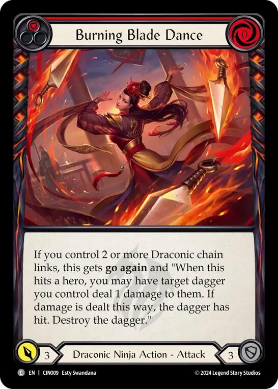 Flesh and Blood TCG | Burning Blade Dance (Red) [CIN009] (The Hunted Cindra Blitz Deck) | The Nerd Merchant