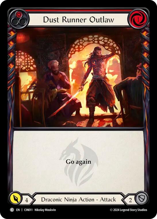 Flesh and Blood TCG | Dust Runner Outlaw (Red) [CIN011] (The Hunted Cindra Blitz Deck) | The Nerd Merchant