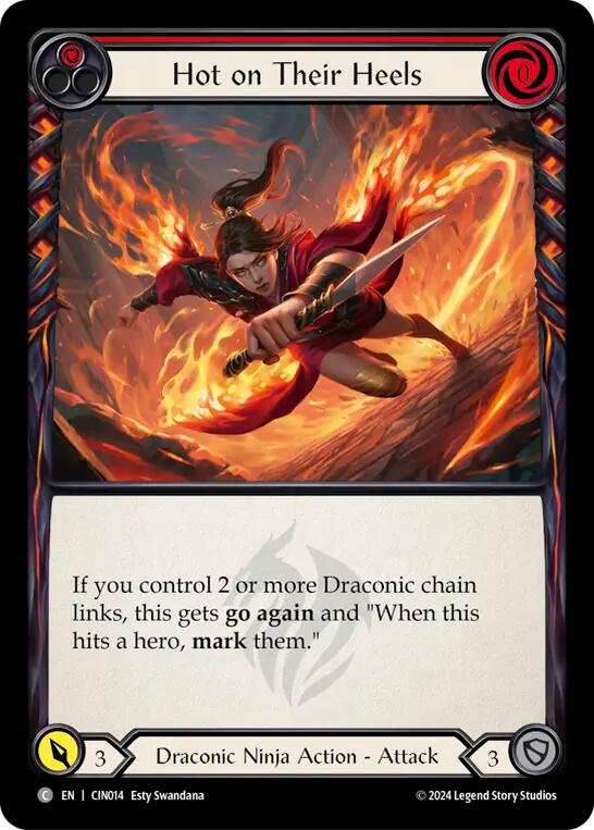 Flesh and Blood TCG | Hot on Their Heels (Red) [CIN014] (The Hunted Cindra Blitz Deck) | The Nerd Merchant