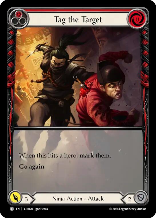 Flesh and Blood TCG | Tag the Target (Red) (Extended Art) [CIN020] (The Hunted Cindra Blitz Deck) | The Nerd Merchant