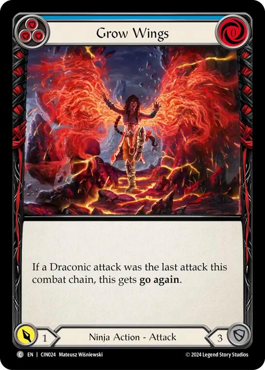 Flesh and Blood TCG | Grow Wings (Blue) [CIN024] (The Hunted Cindra Blitz Deck) | The Nerd Merchant