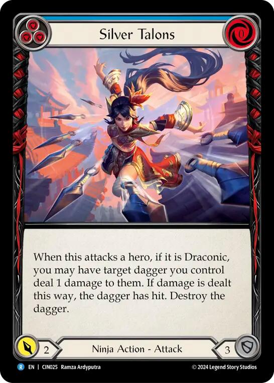 Flesh and Blood TCG | Silver Talons (Blue) [CIN025] (The Hunted Cindra Blitz Deck) | The Nerd Merchant