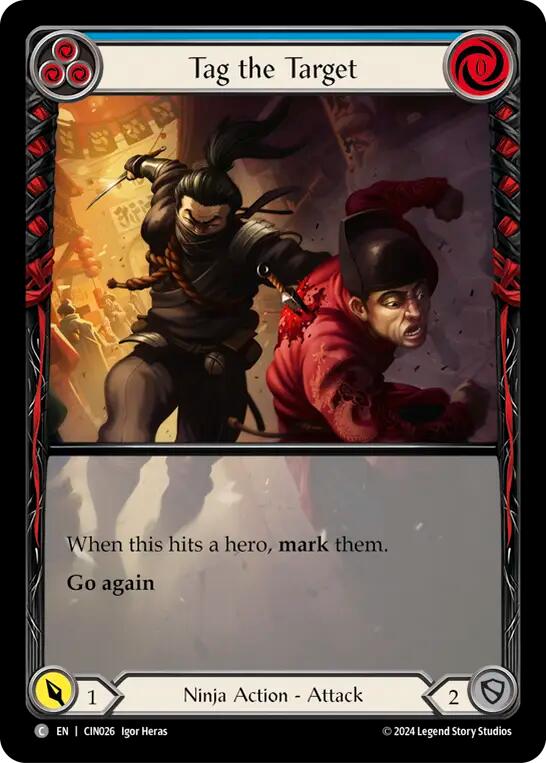Flesh and Blood TCG | Tag the Target (Blue) (Extended Art) [CIN025] (The Hunted Cindra Blitz Deck) | The Nerd Merchant