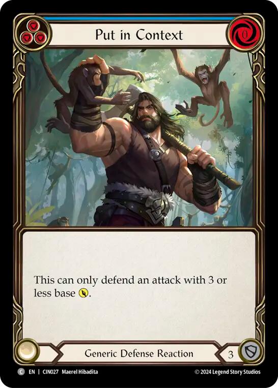 Flesh and Blood TCG | Put in Context (Blue) [CIN027] (The Hunted Cindra Blitz Deck) | The Nerd Merchant