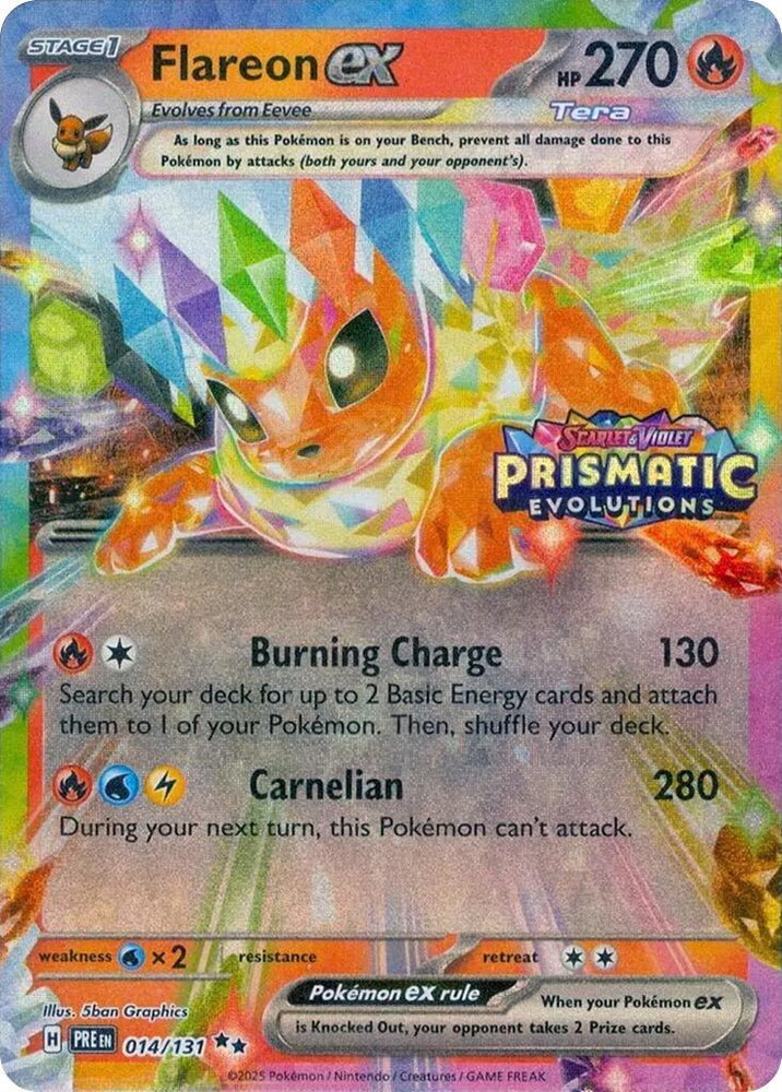 Pokemon | Flareon ex (014/131) (Prismatic Evolutions Stamp) [Scarlet & Violet: Prismatic Evolutions] | The Nerd Merchant