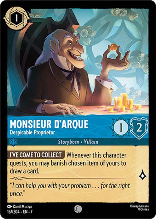 Lorcana | Monsieur D'Arque - Despicable Proprietor (157/204) [Archazia's Island] | The Nerd Merchant