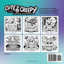 Cute & Creepy Cupcake Creatures Coloring Book