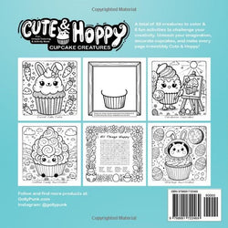 Cute & Hoppy Cupcake Creatures Coloring Book