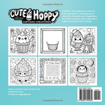 Cute & Hoppy Cupcake Creatures Coloring Book