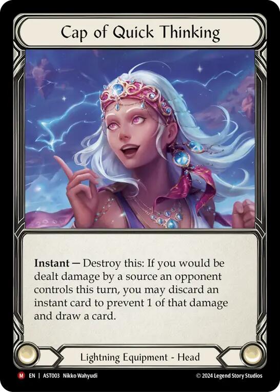 Flesh and Blood TCG | Cap of Quick Thinking [AST003] (Armory Deck: Aurora)  Rainbow Foil | The Nerd Merchant
