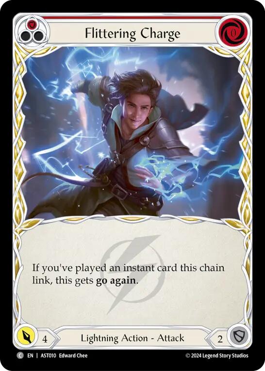 Flesh and Blood TCG | Flittering Charge (Red) [AST010] (Armory Deck: Aurora) | The Nerd Merchant