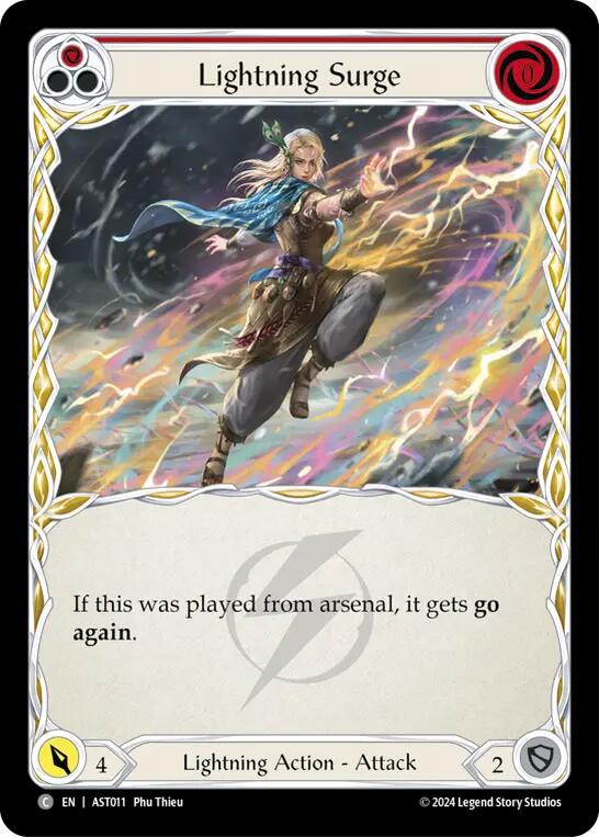 Flesh and Blood TCG | Lightning Surge (Red) [AST011] (Armory Deck: Aurora) | The Nerd Merchant