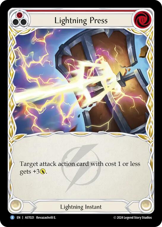 Flesh and Blood TCG | Lightning Press (Red) [AST021] (Armory Deck: Aurora) | The Nerd Merchant