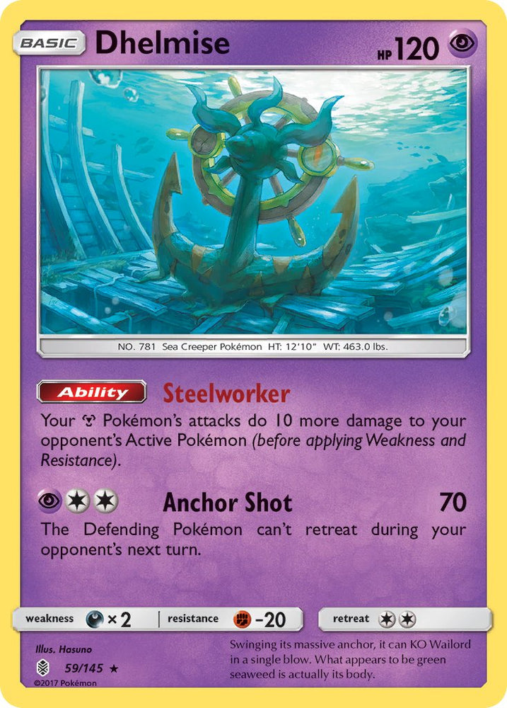 Pokemon | Dhelmise (59/145) (Theme Deck Exclusive) [Sun & Moon: Guardians Rising] | The Nerd Merchant