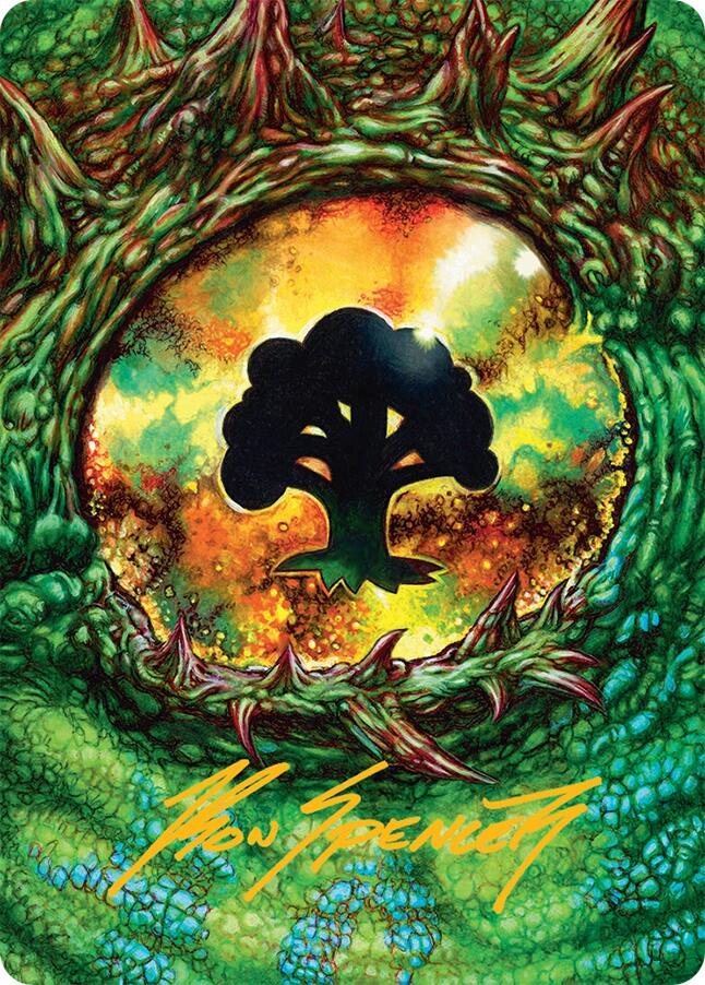Magic | Forest Art Card (32/54) (Gold-Stamped Signature) [Tarkir: Dragonstorm Art Series] | The Nerd Merchant