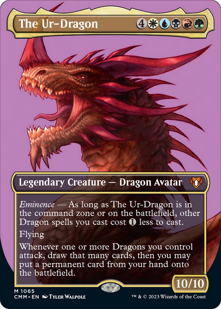 Magic | The Ur-Dragon (Borderless Textured Foil Frame Break) [Commander Masters] | The Nerd Merchant