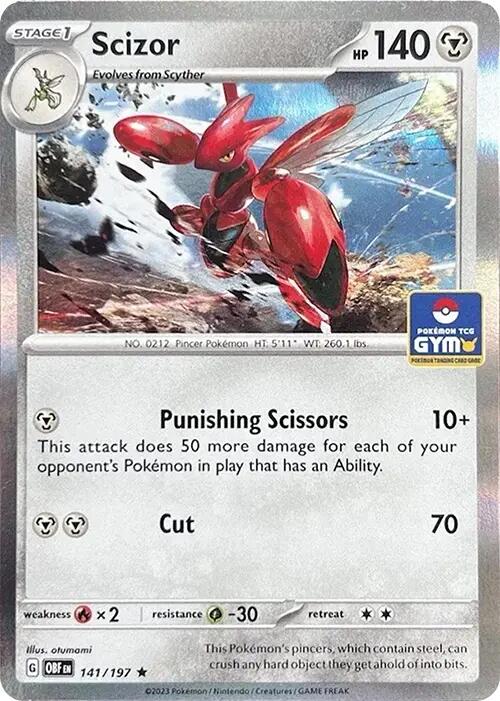 Pokemon | Scizor (141/197) (Pokemon Gym Promo) [Scarlet & Violet: Obsidian Flames] | The Nerd Merchant
