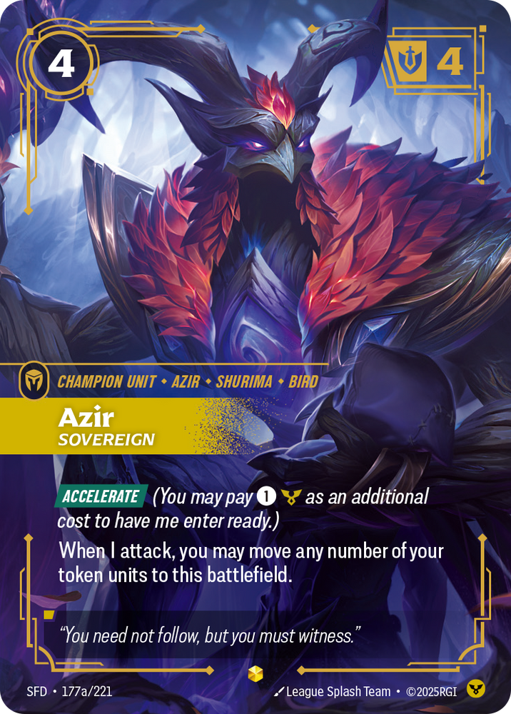 Azir, Sovereign (Alt Foil) - Spiritforged #177