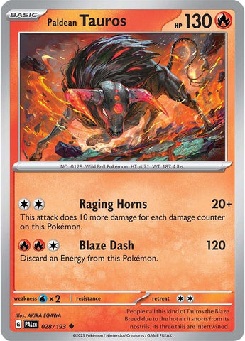 Pokemon | Paldean Tauros (028/193) [Scarlet & Violet: Paldea Evolved] | The Nerd Merchant