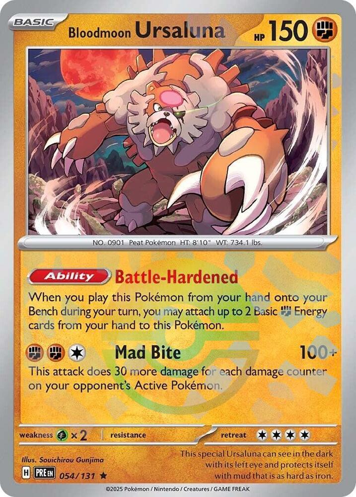 Pokemon | Bloodmoon Ursaluna (054/131) (Poke Ball Pattern) [Scarlet & Violet: Prismatic Evolutions] | The Nerd Merchant
