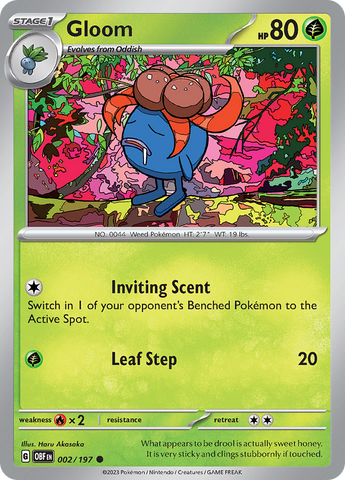 Pokemon | Gloom (002/197) [Scarlet & Violet: Obsidian Flames] | The Nerd Merchant