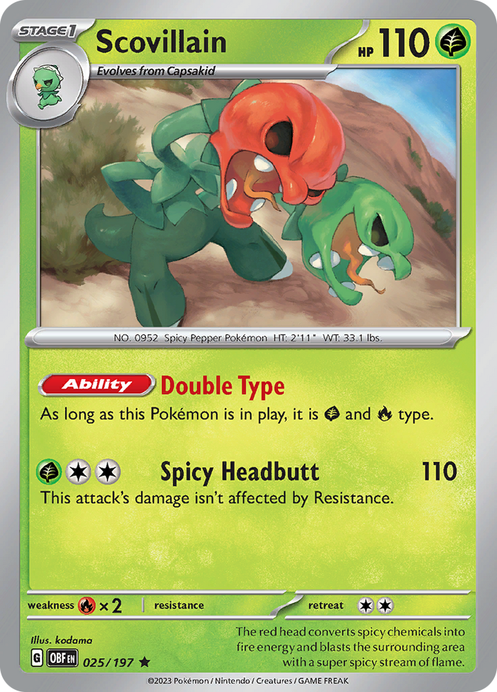 Pokemon | Scovillain (025/197) [Scarlet & Violet: Obsidian Flames] | The Nerd Merchant