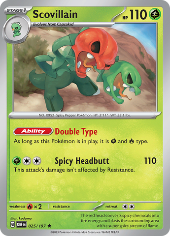 Pokemon | Scovillain (025/197) [Scarlet & Violet: Obsidian Flames] | The Nerd Merchant