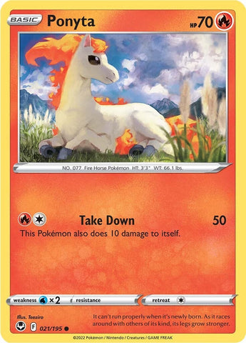 Pokemon | Ponyta (021/195) [Sword & Shield: Silver Tempest] | The Nerd Merchant